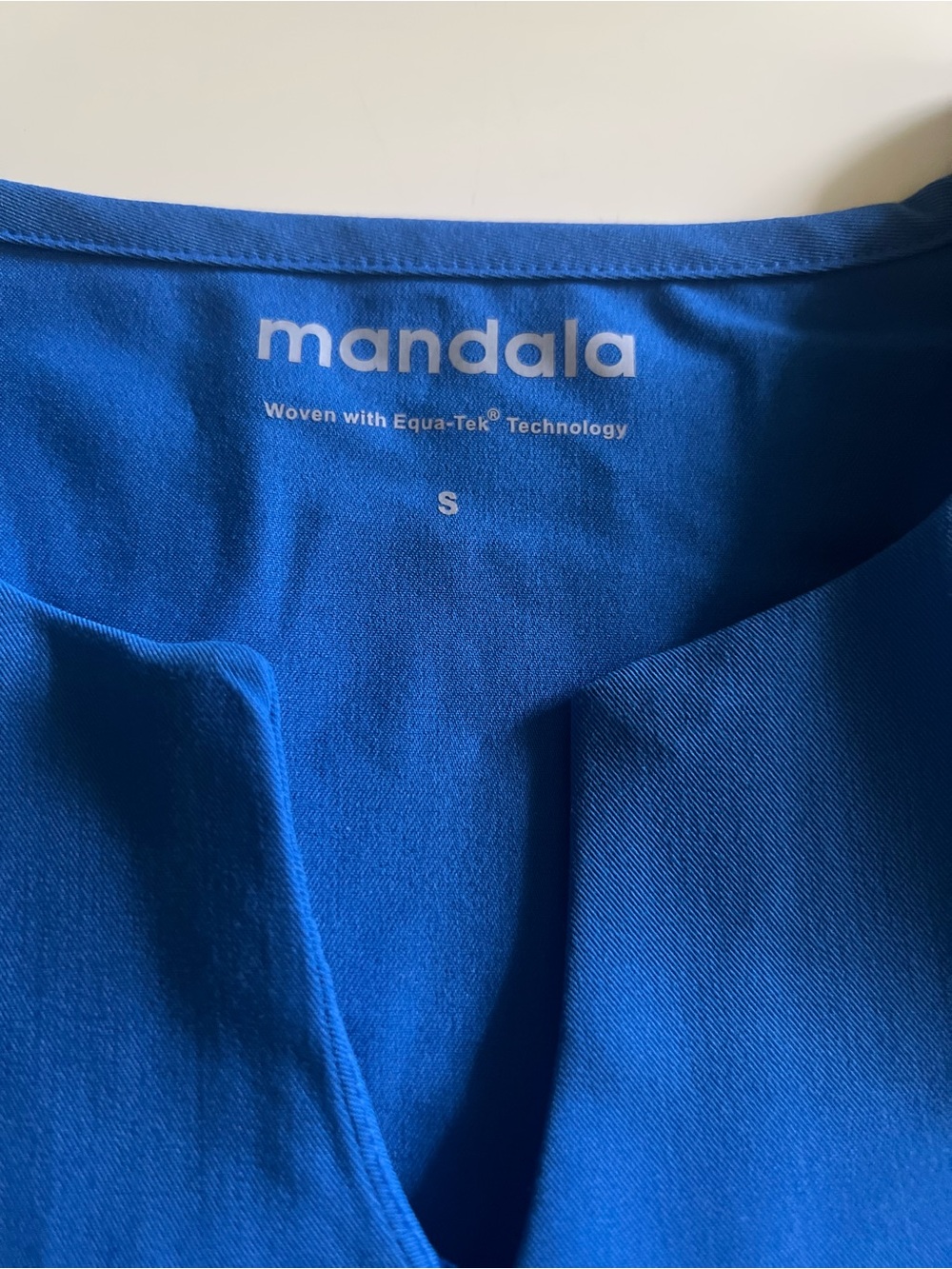 Mandala Royal Blue Long Sleeve Scrub Top – Size S